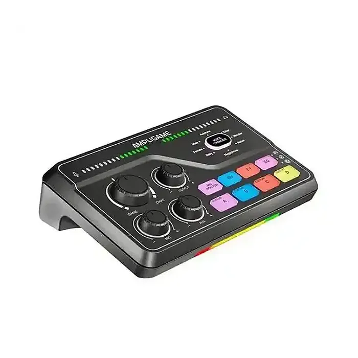 Fifine AmpliGame SC8 USB audio mixer with XLR/headset/optical...